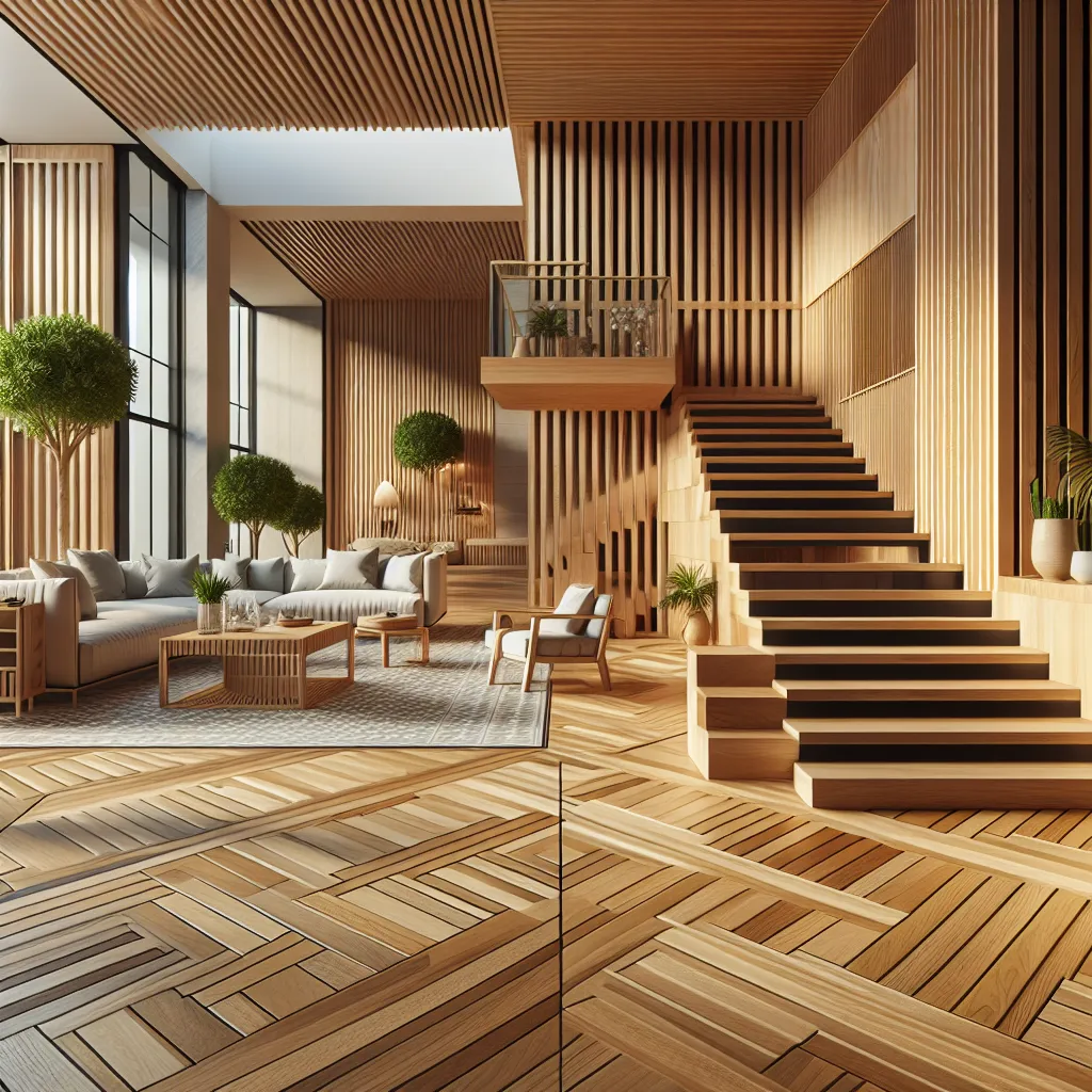 Nowoczesne wnętrza z drewnem: panele, schody, tarasy i parkiety